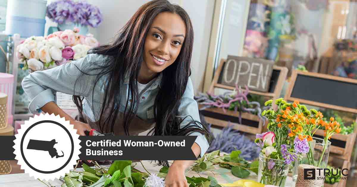 Woman business owner, and text that says, Certified Woman-Owned Business.