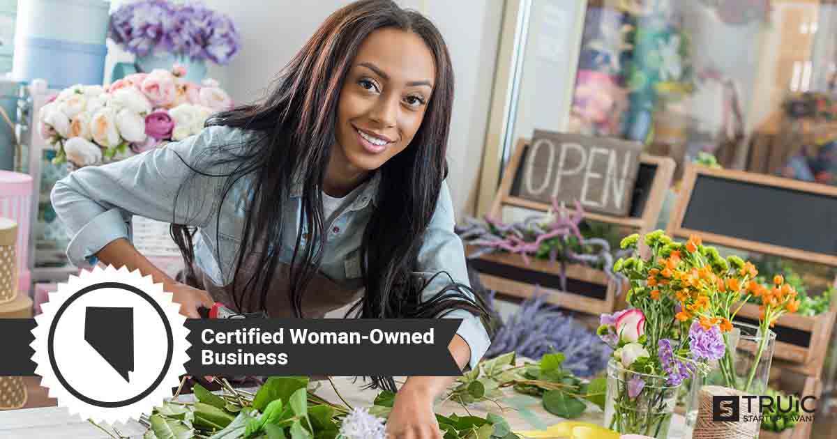 Woman business owner, and text that says, Certified Woman-Owned Business.