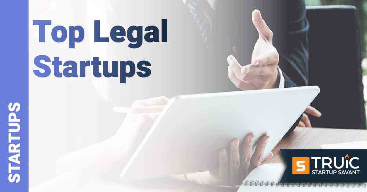 Two people looking at legal documents on a tablet.